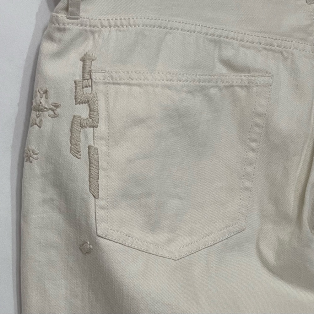 New Polo Ralph Lauren Avery Boyfriend Ivory‎ Wash Patchwork Jeans - Picture 8 of 14
